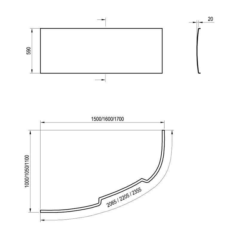 Ravak Asymmetric akril, 150x100 asszimetrikus sarokkád, balos, fehér