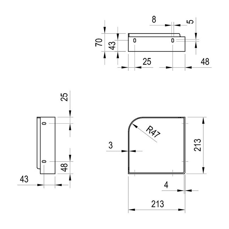 Ravak Yard 280 C konzol, fekete