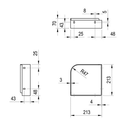 Ravak Yard 280 C konzol, fekete