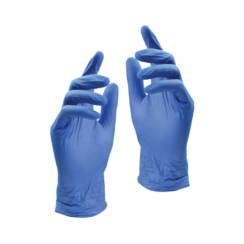 Kesztyű egyszer használatos latex nitril kék XL 100db