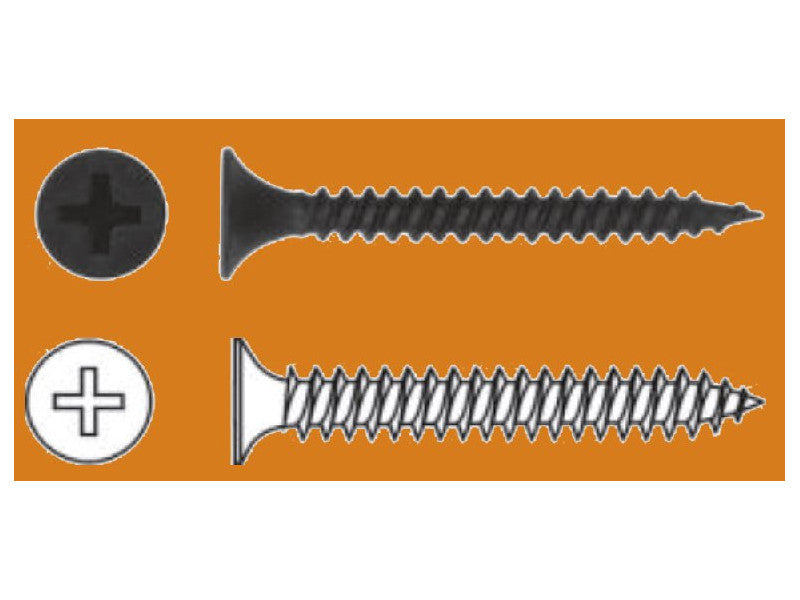 Sűrűmenetes önmetsző gipszkarton csavar fémhez - 3,5 x 25 mm