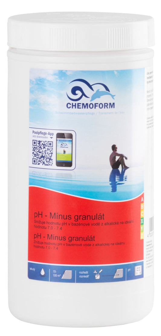 Medence pH csökkentő granulátum, Chemoform 0811 pH Minus, fehér, 1,5 kg, kloridmentes, gyorsan oldódó, hosszú távú hatás