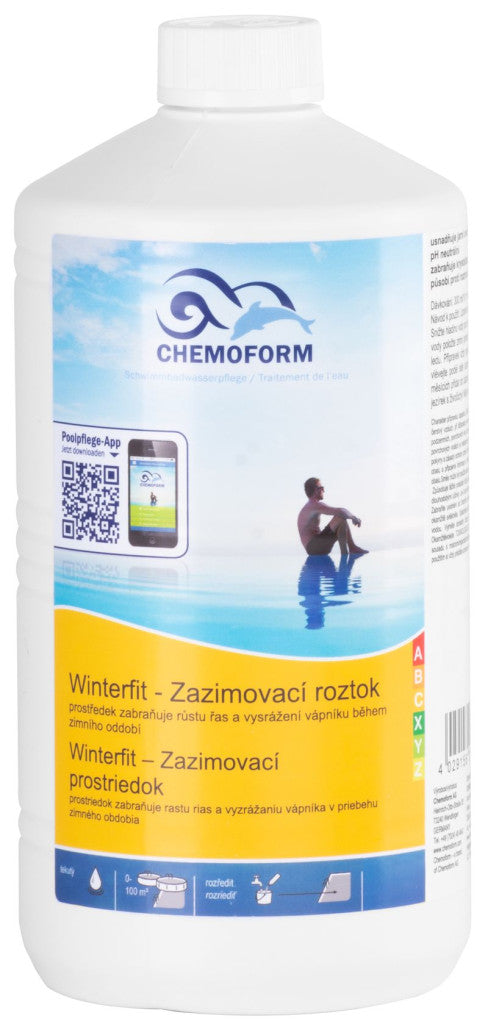Medence teleltető oldat, Chemoform 0702, fehér, 1 l, pH-semleges, csökkentett habzású, algaölő, vízkőképződés gátló