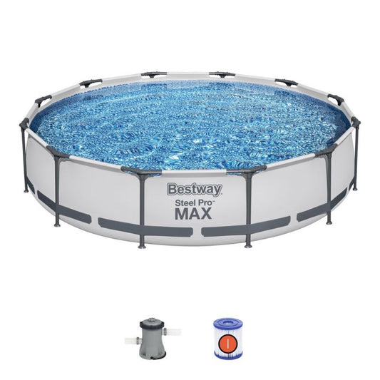 BESTWAY Steel Pro Max csővázas medence szett, 366 x 76 cm, papírszűrős, vízkapacitás 6473 l (56416)