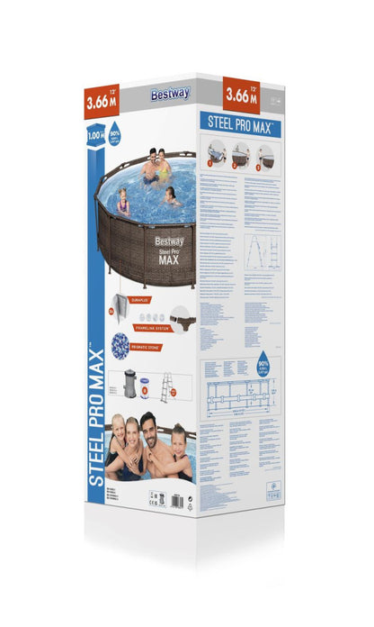 Bestway Steel Pro Max Rattan 3,66 m x 100 cm medence szett (56709)