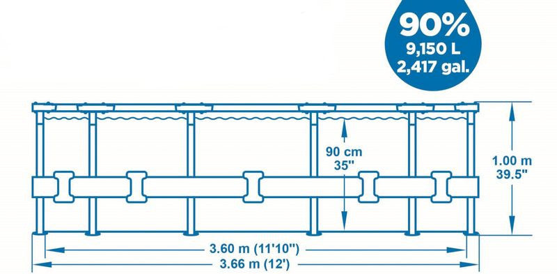 Bestway Steel Pro Max Rattan 3,66 m x 100 cm medence szett (56709)
