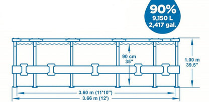 Bestway Steel Pro Max Rattan 3,66 m x 100 cm medence szett (56709)