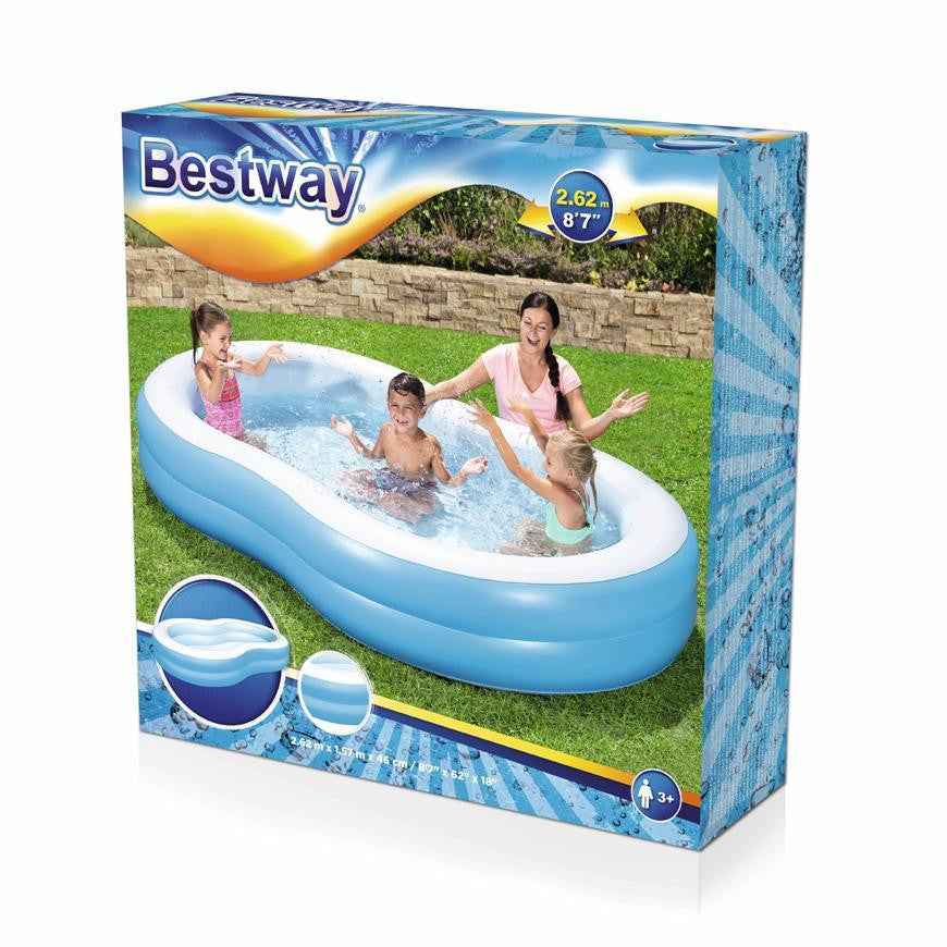 BESTWAY, 54117, The Big Lagoon Family, felfújható gyermekmedence, 2,62 x 1,57 x 0,46 m