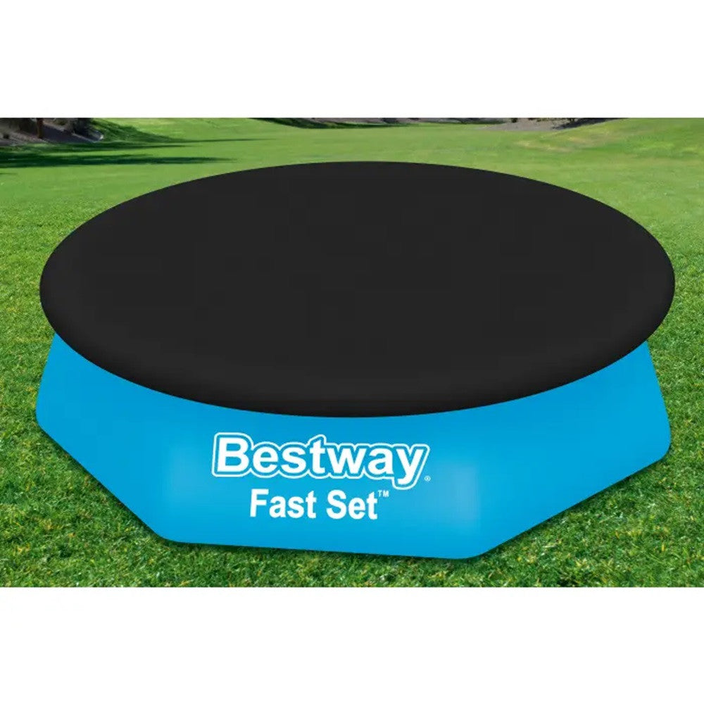 Medence védőtakaró, BESTWAY FlowClear, fekete, 2,44 m, polietilén (PE) (58032)