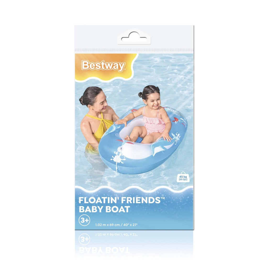 Gumimatrac, BESTWAY, kék, delfin mintával, felfújható, 102 x 69 cm (34037-05)