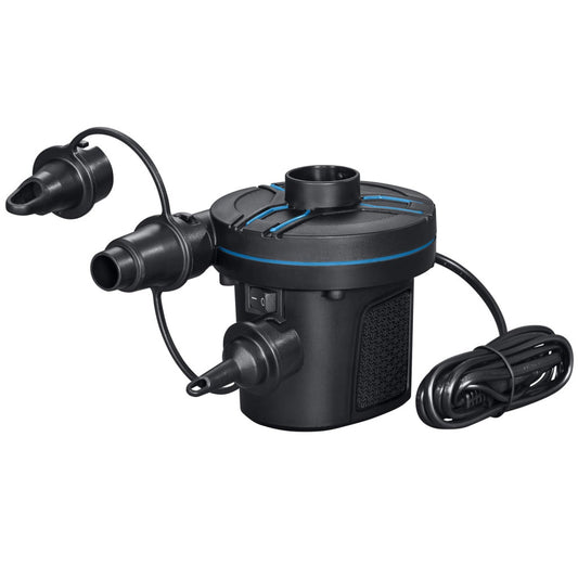 Elektromos pumpa, BESTWAY PowerTouch, fekete, 110 W, 220–240 V, 680 l/perc, 11,3 × 10,1 × 11 cm, 3 cserélhető fúvóka, felfújás és leeresztés funkció (62252)