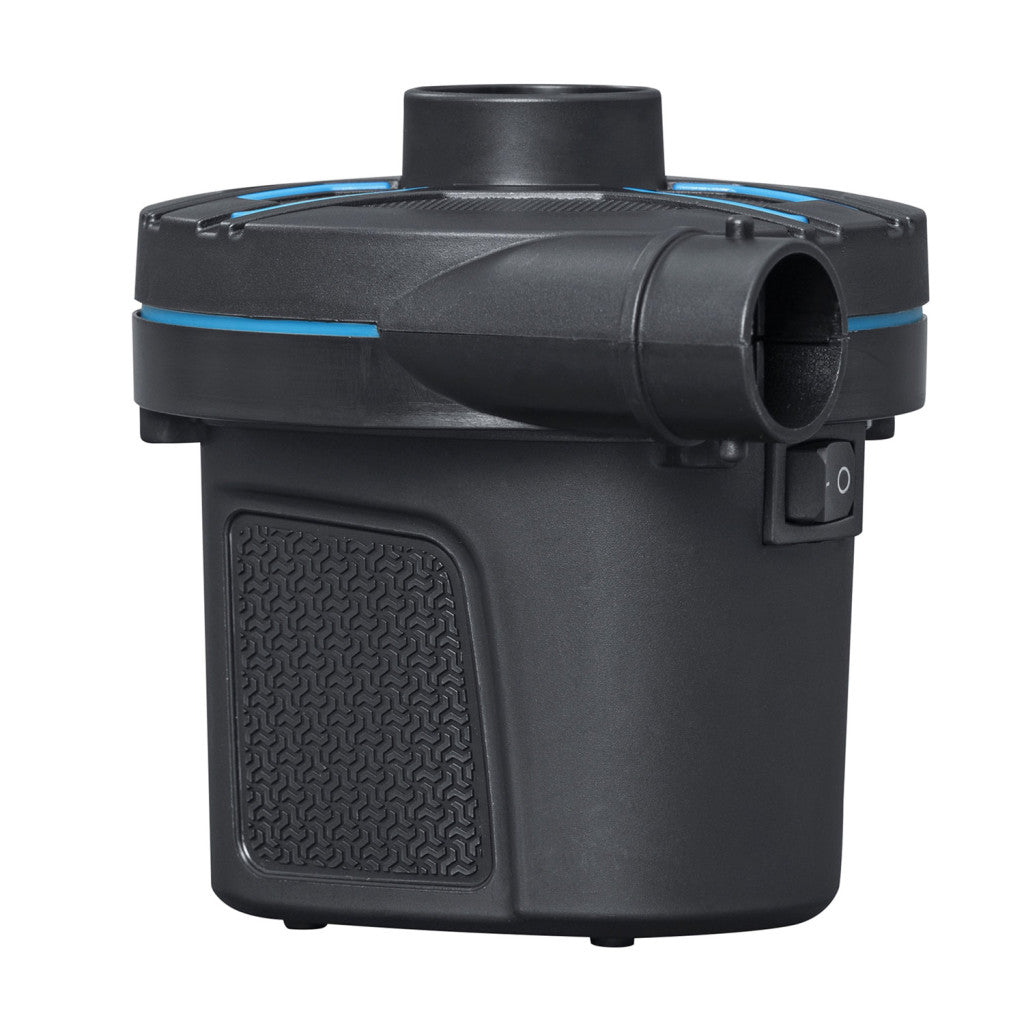 Elektromos pumpa, BESTWAY PowerTouch, fekete, 30 W, 220–12 V, 490 l/perc, 11,3 x 10,1 x 10,7 cm, 3 cserélhető fúvóka, felfújás és leeresztés funkció (62255)