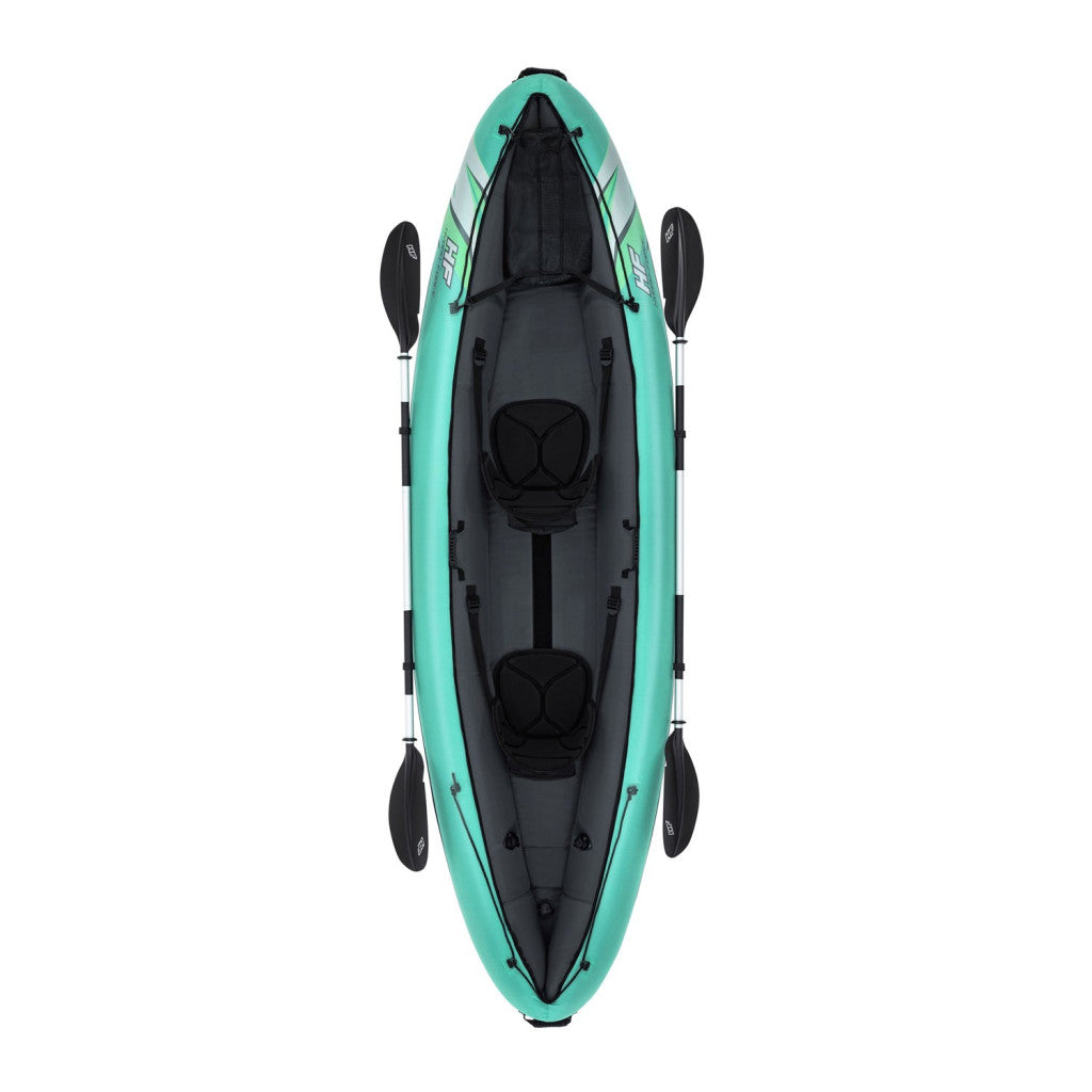 Felfújható kajak, BESTWAY Hydro-Force Ventura X2, türkiz, 330 x 86 cm (2 személyes), PVC, evezővel, pumpával, hordtáskával, javítótapasszal, kivehető ülésekkel, teherbírás: 200 kg (65052)