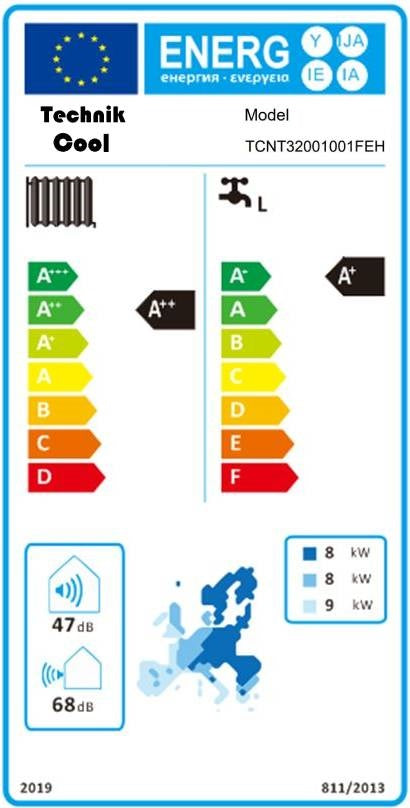 Technik Cool Pro split levegő-víz hőszivattyú beépített 185 literes hmv tárolóval, 10kw, 1 fázisú, 230v