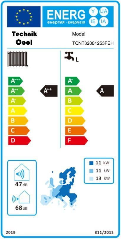 Technik Cool Pro split levegő-víz hőszivattyú beépített 185 literes hmv tárolóval, 12kw, 3 fázisú, 400v-