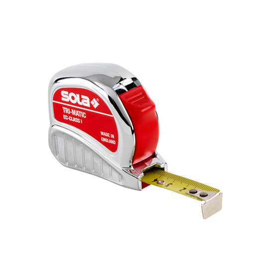 Mérőszalag 10m 25mm acélrugós Tri-Matic Profi Sola