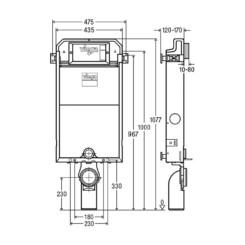 Viega Prevista pure wc elem 1077mm