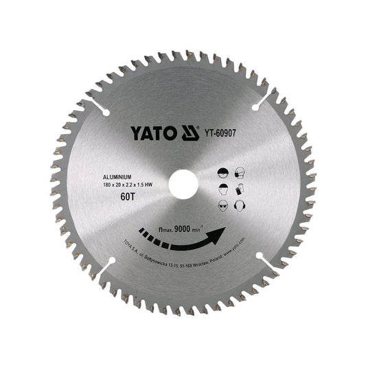 Körfűrészlap 180/20mm 60 fogú alumíniumhoz Yato