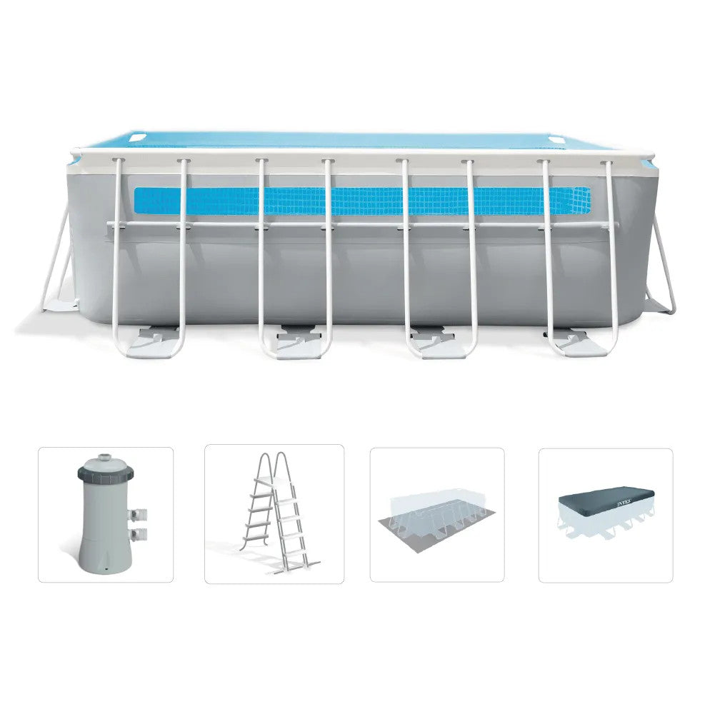 INTEX MetalPrism Set Vision négyszögletű medence 400 x 200 x 120 cm (26770)