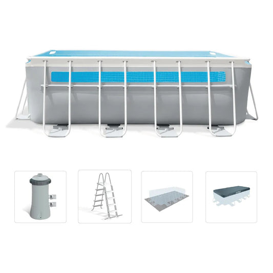 INTEX MetalPrism Set Vision négyszögletű medence 400 x 200 x 120 cm (26770)