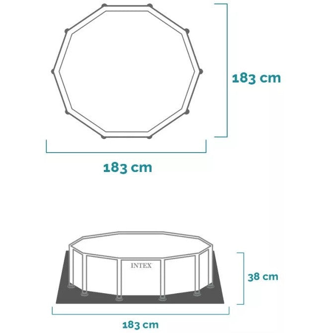 INTEX Metal Frame Canopy medence 183 x 38 cm, kék (28209)