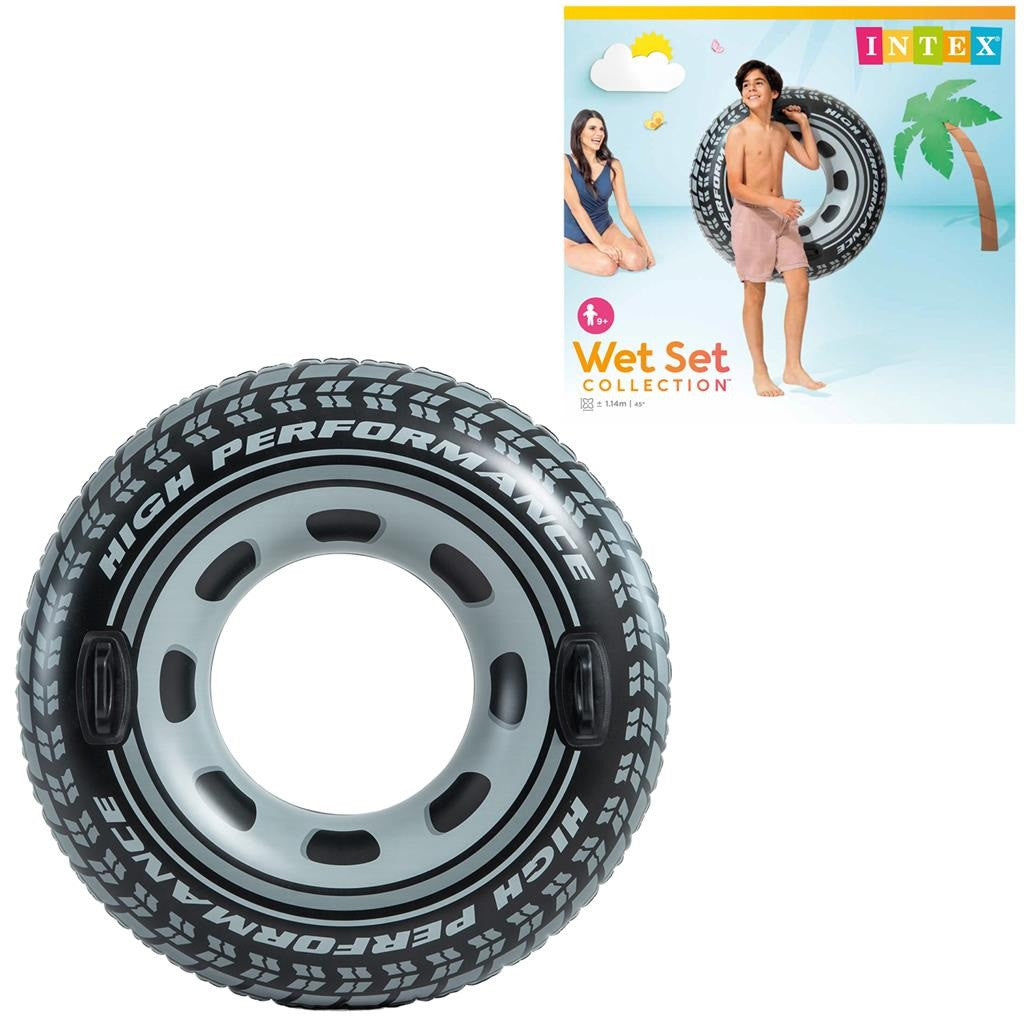 Úszógumi, Intex, Monster Truck Tube, 114 cm, többszínű, felfújható, Monster Truck mintás, fogantyúkkal (56268)