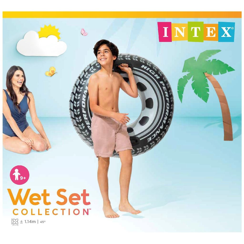 Úszógumi, Intex, Monster Truck Tube, 114 cm, többszínű, felfújható, Monster Truck mintás, fogantyúkkal (56268)