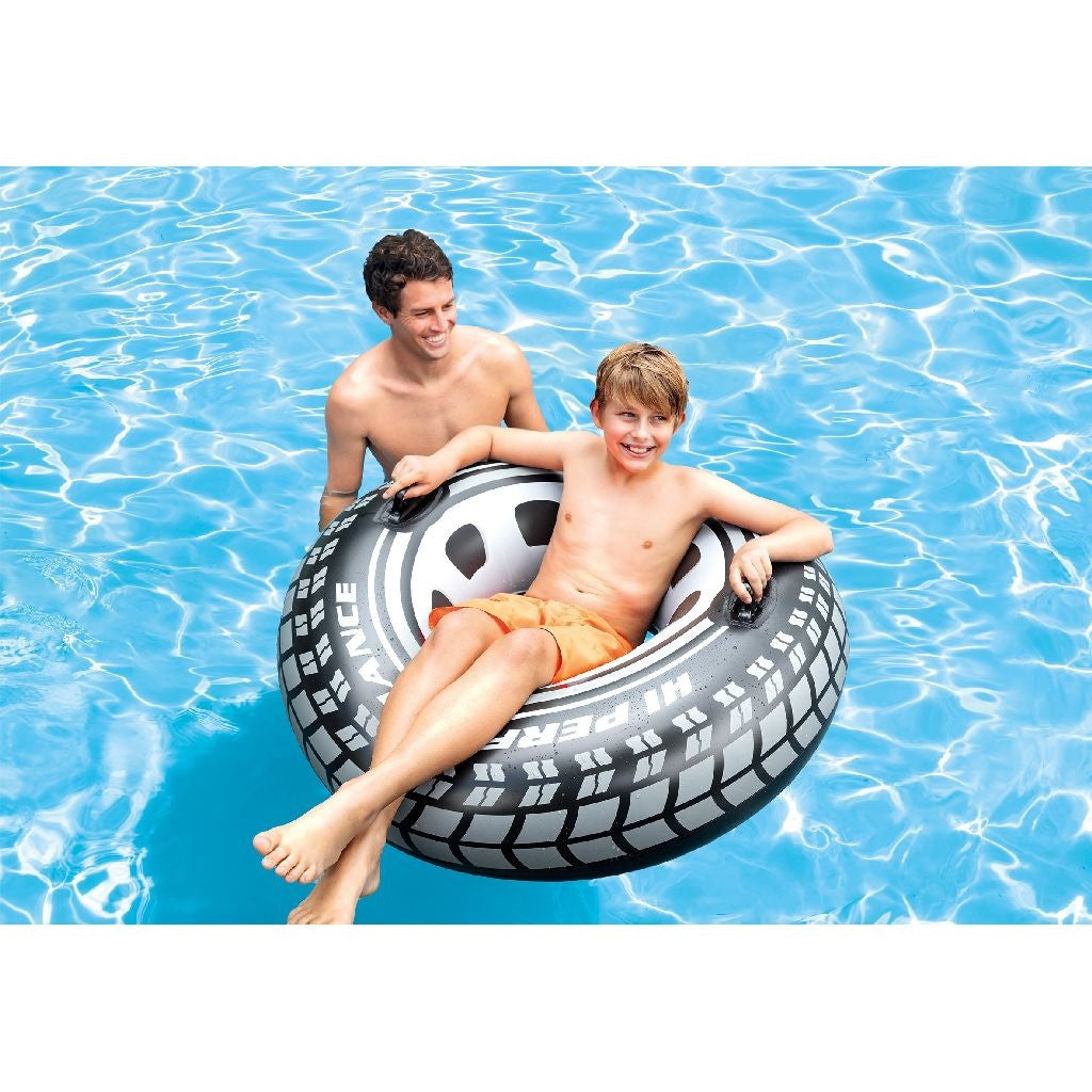 Úszógumi, Intex, Monster Truck Tube, 114 cm, többszínű, felfújható, Monster Truck mintás, fogantyúkkal (56268)