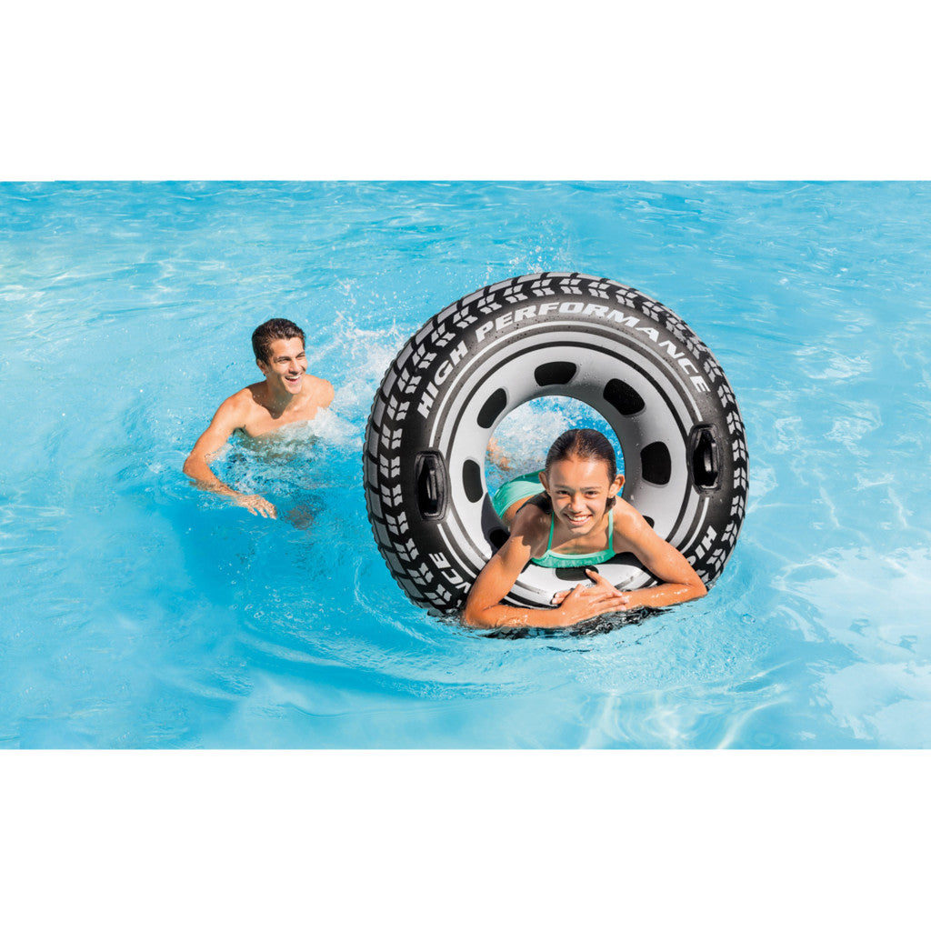 Úszógumi, Intex, Monster Truck Tube, 114 cm, többszínű, felfújható, Monster Truck mintás, fogantyúkkal (56268)