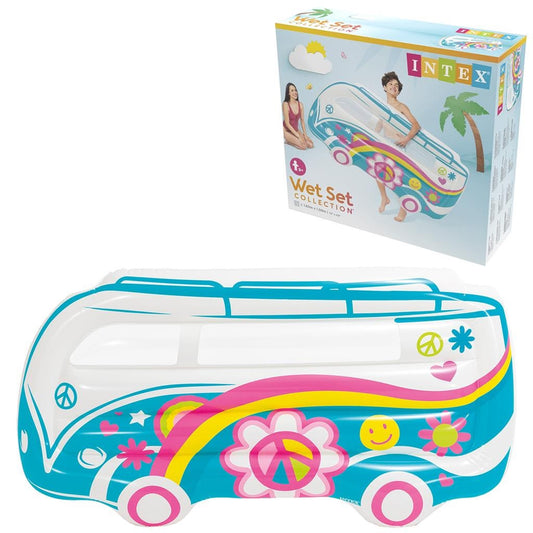Gumimatrac, Intex Groovy Van, 178 × 91 × 23 cm, többszínű, furgon formájú, átlátszó ablakokkal (58728)