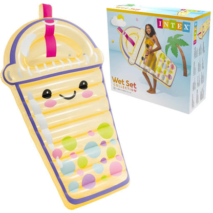 Gumimatrac, Intex Boba Buddy, 173 x 99 x 20 cm, átlátszó, színes mintával, egyszemélyes kialakítás, 100 kg teherbírással (58738)