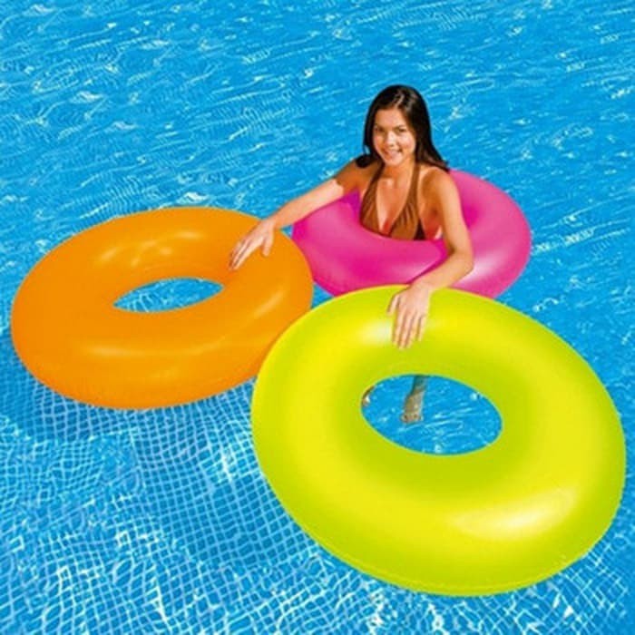 INTEX átlátszó rózsaszín úszógumi D76cm (59260)