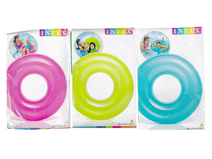 INTEX átlátszó rózsaszín úszógumi D76cm (59260)