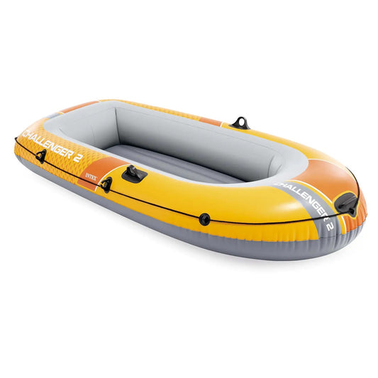 Felfújható csónak szett, Intex Challenger 2, 236 x 114 x 41 cm, narancssárga, kétszemélyes, megerősített PVC, pumpával és evezőkkel (66312)