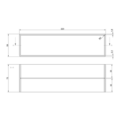 Elica - Lapos csatorna csatlakozó/toldó 223x59 mm