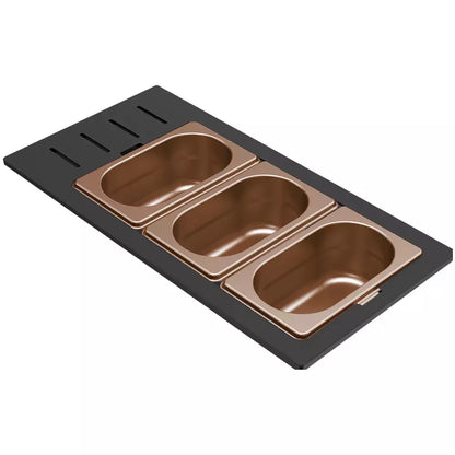 ELLECI - Tároló edény háromrészes gourmet 433 HPL kerettel - Bronz
