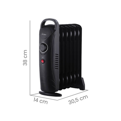 ARDES 4R07M2 Mini elektromos olajradiátor 7 tagos 800W Fekete