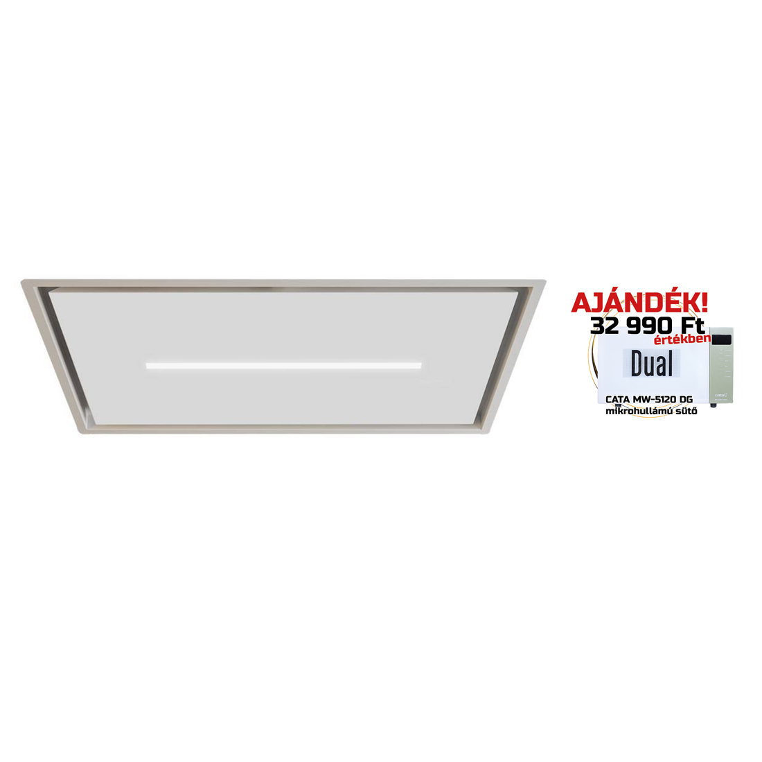 Sirius - Páraelszívó SLT-971 EM 90 cm H 160 TW Fehér üveg motor nélkül + ajándék CATA mikro MW-5120 DG