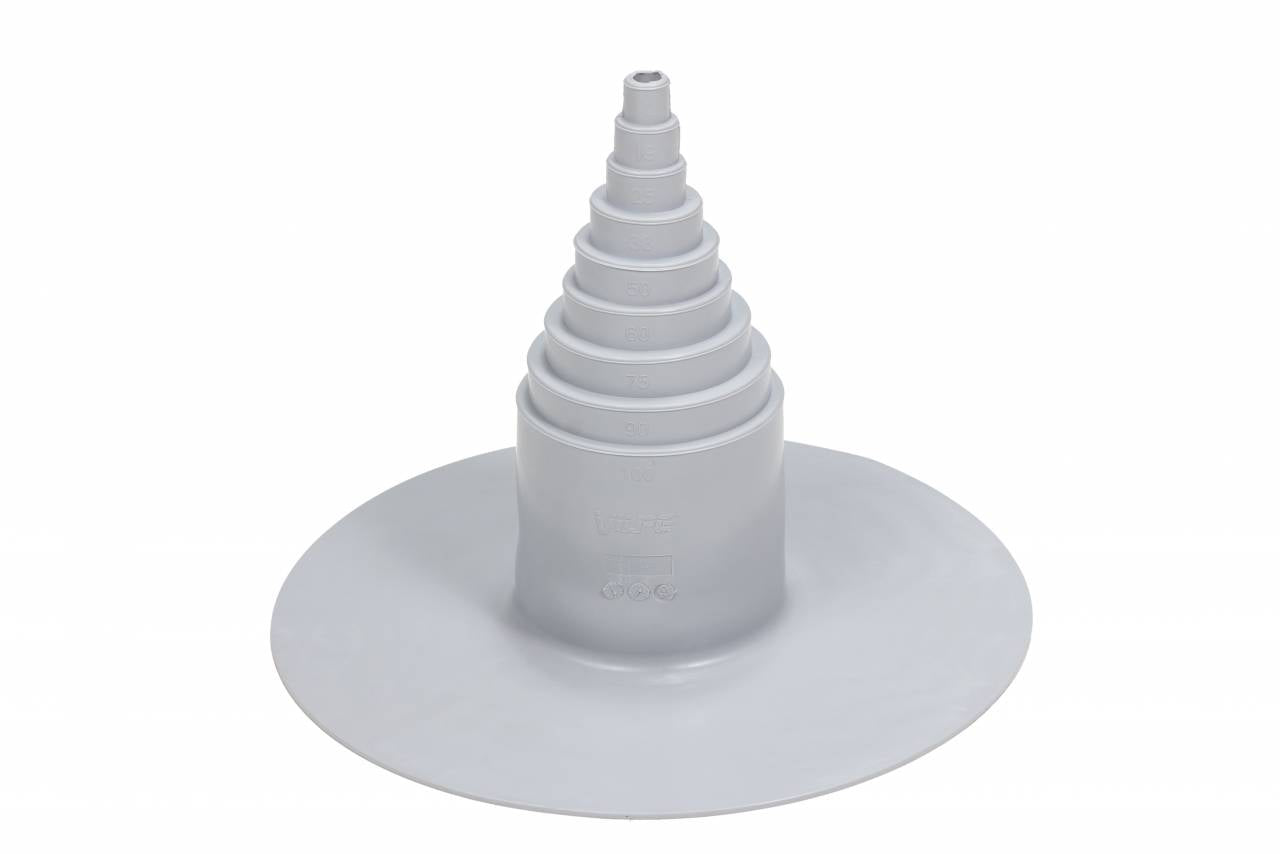 VILPE® PVC tető csőmandzsetta, világosszürke