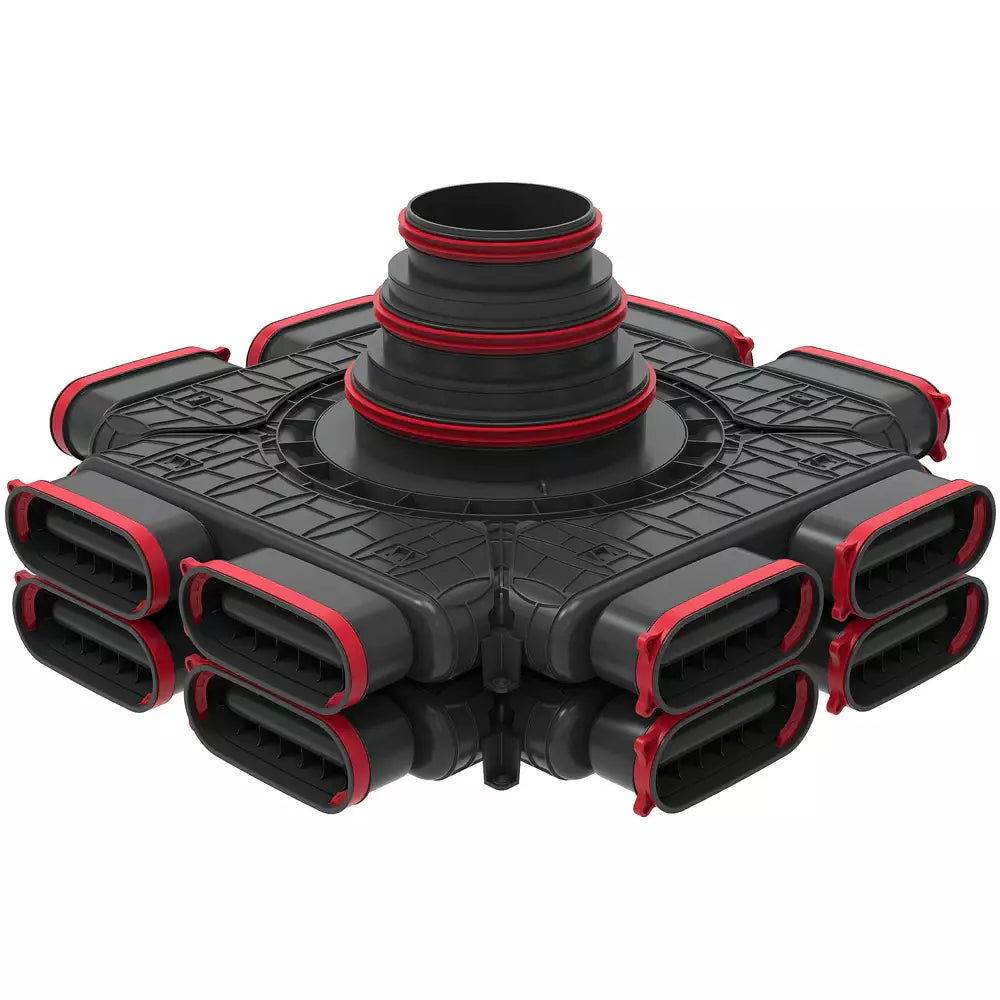 HEATPEX - Osztódoboz lapos csatornához 573x573x62 8x50 mm