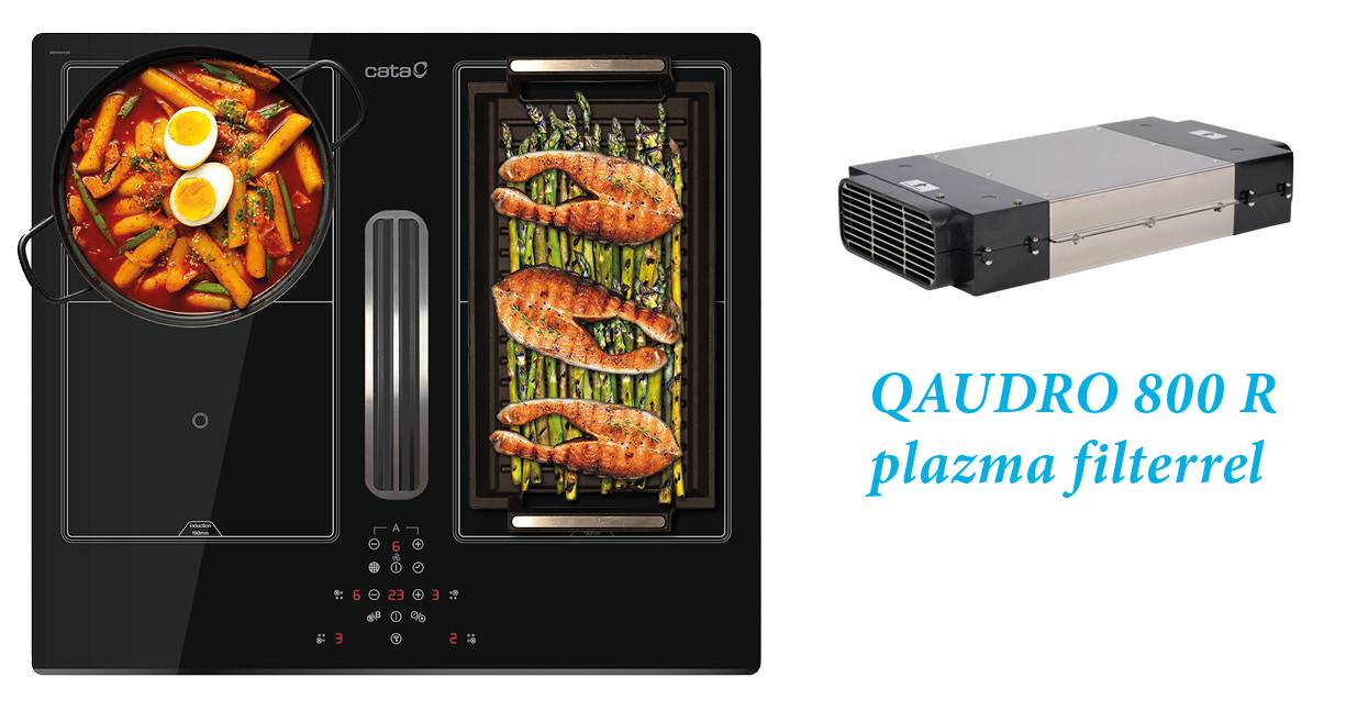 CATA - AS-600 indukciós főzőlap beépített elszívóval + plazma filter QUADRO 800