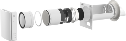 HOLTOP/AIRWOODS AV-TTW5-W SH7IE Pro ISO egyhelyiséges hővisszanyerős szellőztető (2 db), páraérzékelővel, automata zsaluval, WiFi-vel, kültéri hangcsillapító elemmel