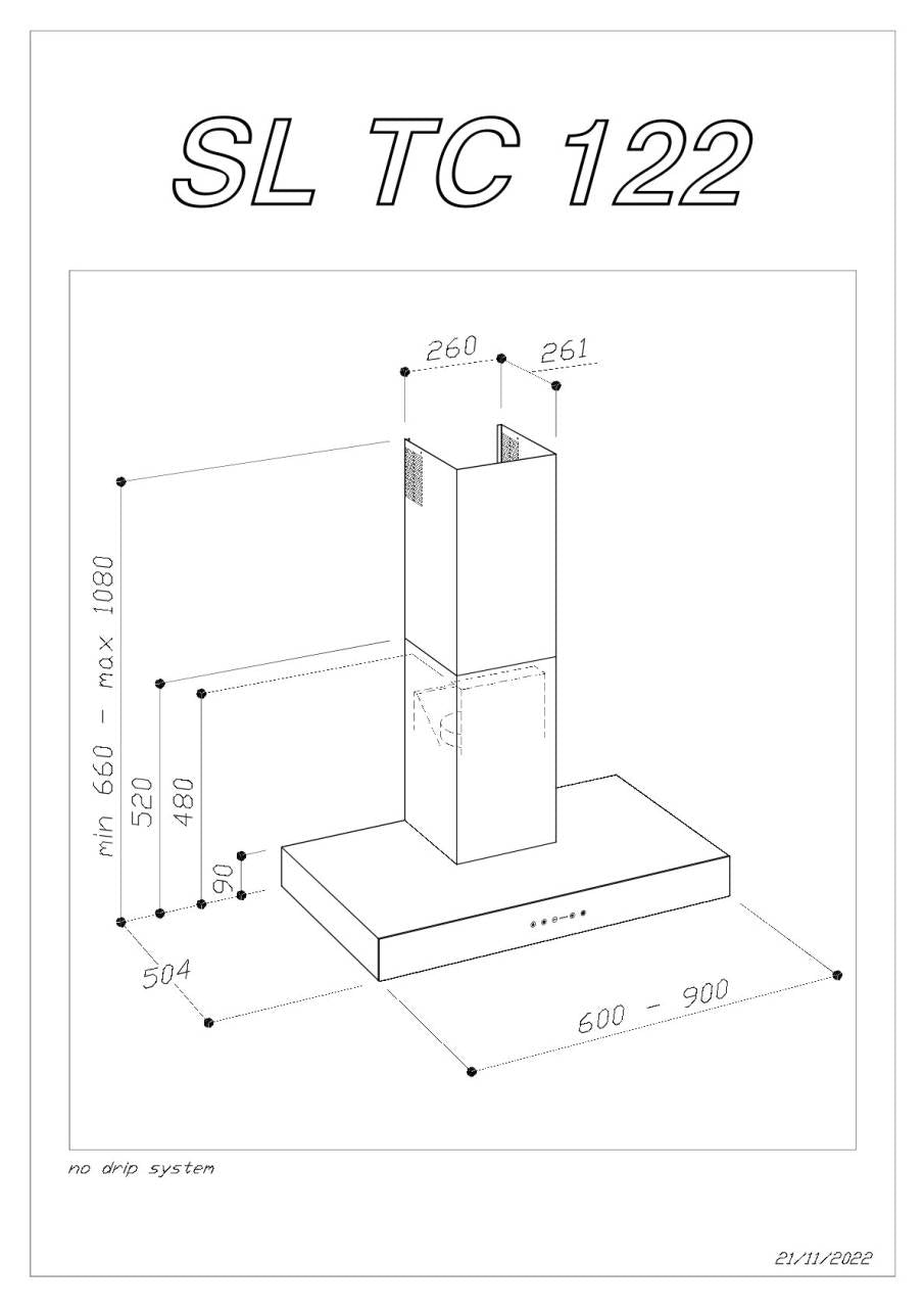 Sirius - Páraelszívó SLTC-122 TW ANTI-DROP 60 cm