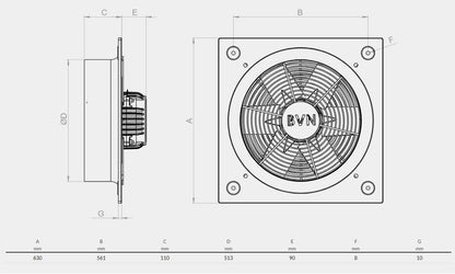 BVN - Ventilátor B6PAT-500