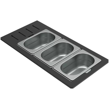 ELLECI - Tároló edény háromrészes gourmet 433 HPL kerettel - Inox