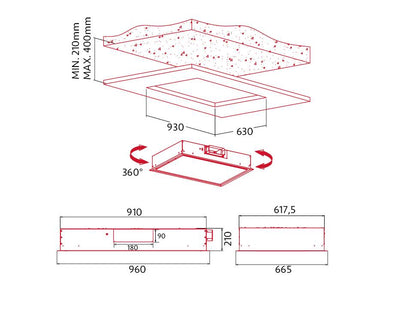 Nodor - Páraelszívó NorBreeze ISLA BESTLA X 960 RF Hob to Hood