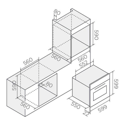 ELICA - Beépíthető sütő VIRTUS MULTI 60 DD BL + Ajándék Pizzaszett