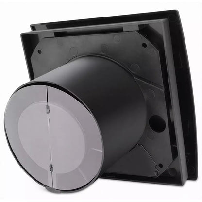 Cata UC-10 Silentis Hygro fekete ventilátor utószellőztető és páraérzékelő funkcióval, fordulatszám állítási lehetőséggel, dekoratív előlappal, pillangószeleppel