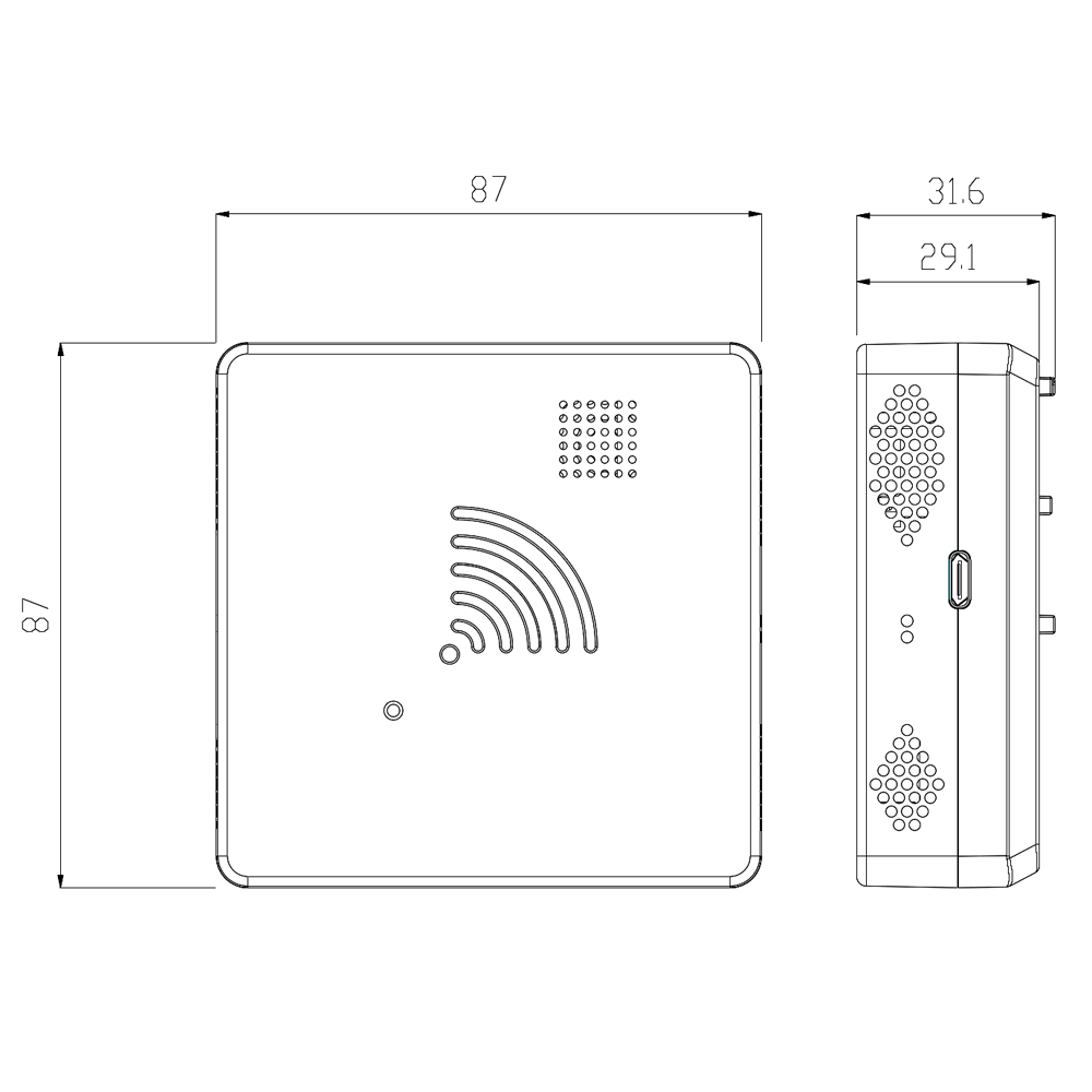 HOLTOP IAQ inteligens levegőminőség érzékelő, WiFi-s változat (2,4G)
