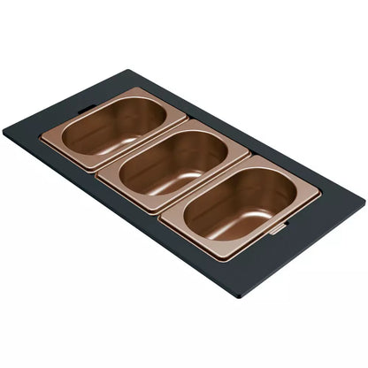 ELLECI - Tároló edény háromrészes gourmet 410 HPL kerettel - Bronz